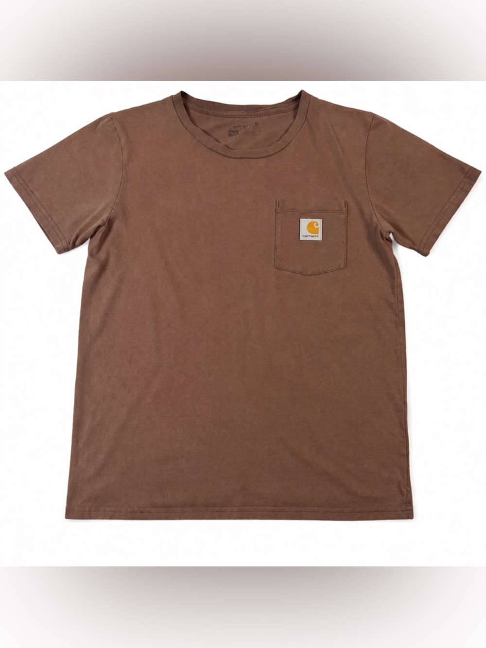 Carhartt Boys Brown Pocket Tee Dog Graphic Back Shirt Size M 10 12